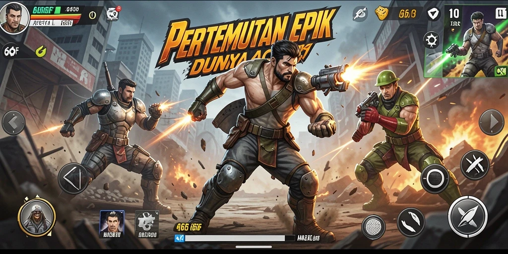 Tampilan aksi mendebarkan dalam gameplay 666F.