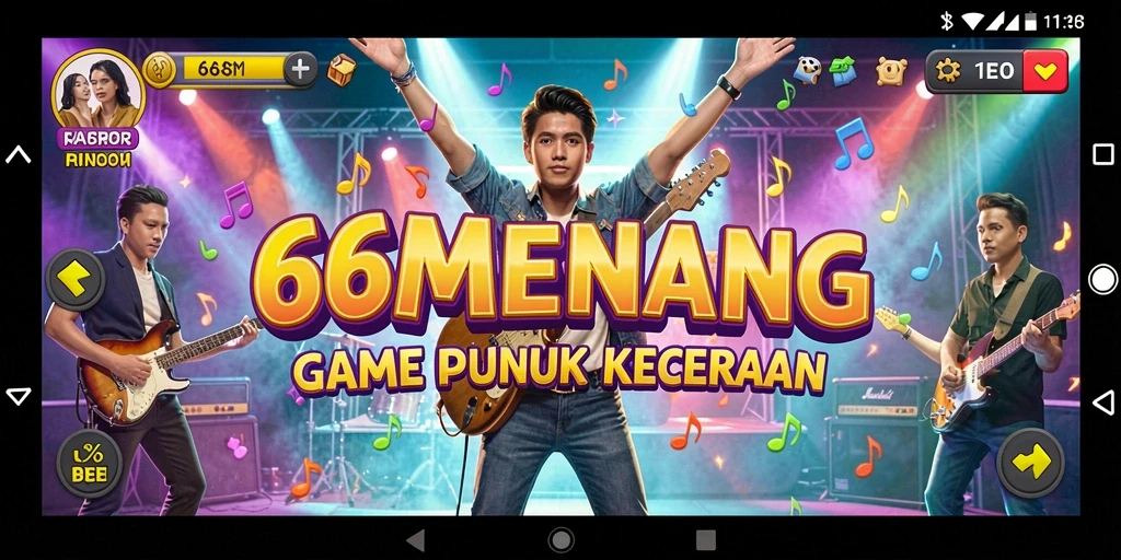 Tampilan gameplay menarik dengan elemen musik yang interaktif.