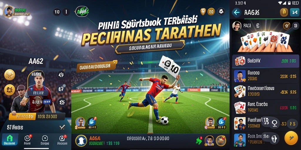 Screenshot utama AA62 yang menunjukkan antarmuka taruhan olahraga.