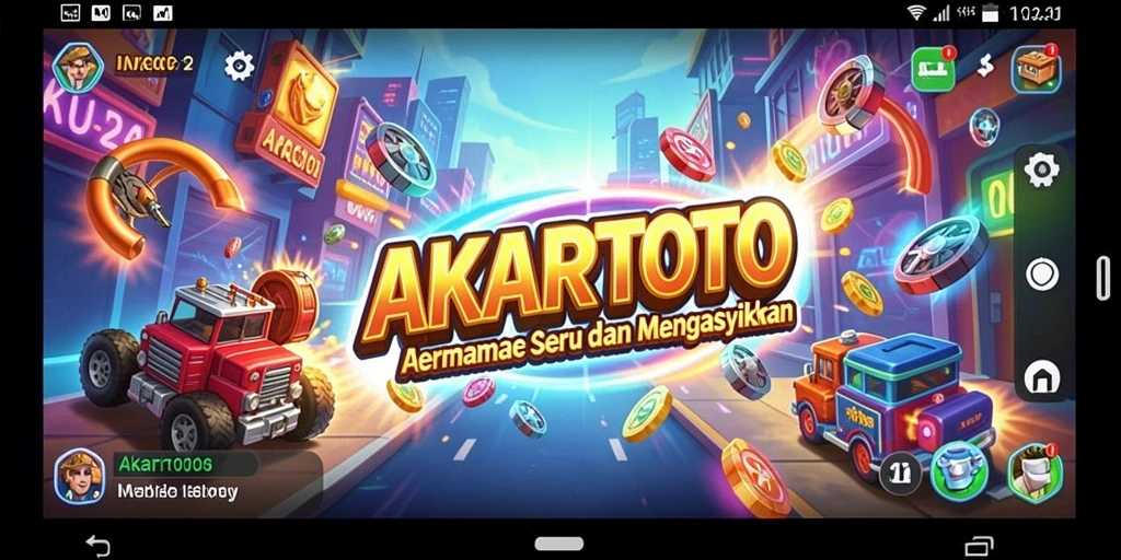 Screenshot gameplay AKARTOTO menunjukkan aksi seru dan grafis menawan.