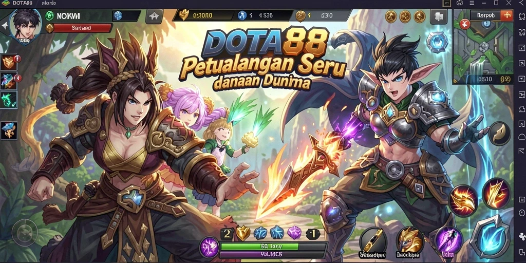 Tampilan gameplay DOTA88 yang penuh warna dan menarik.
