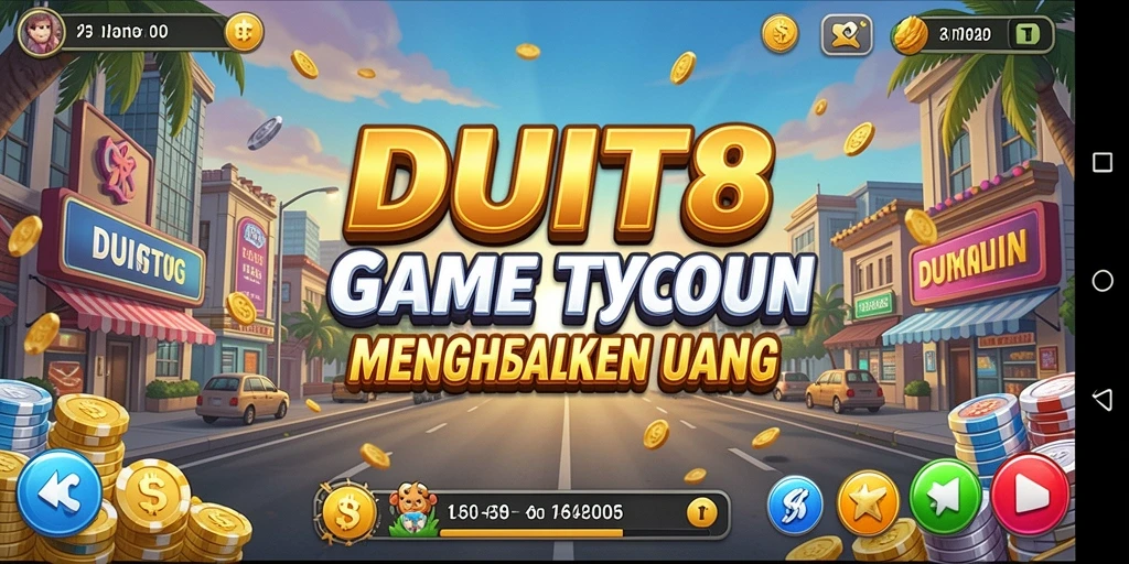 Screenshot gameplay DUIT8 menampilkan suasana bisnis yang mendebarkan.
