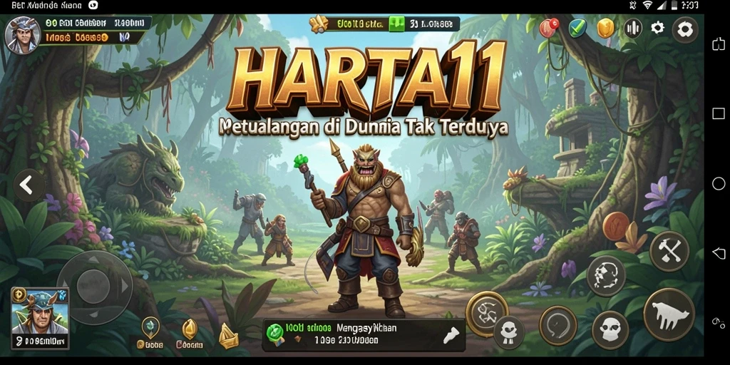 Tampilan gameplay HARTA11 yang penuh warna dan menantang.