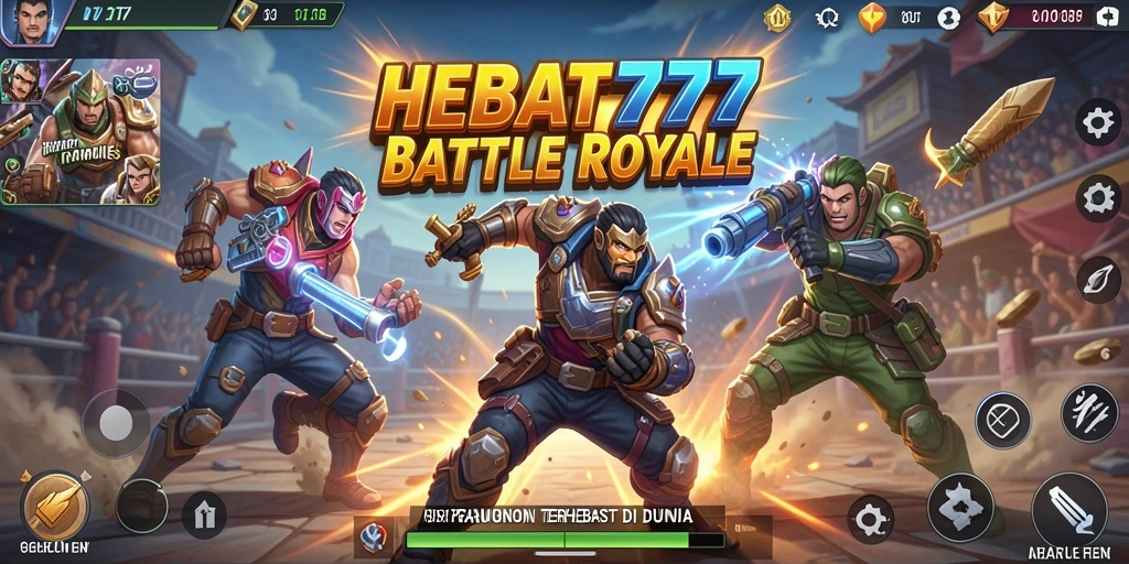 Gameplay HEBAT777 yang seru dan penuh aksi dalam pertarungan Battle Royale.
