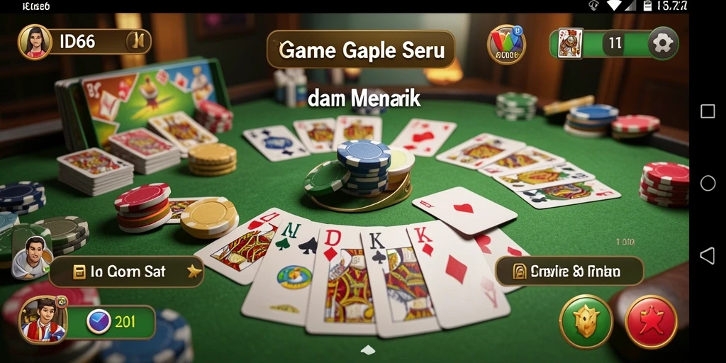 Tampilan gameplay ID66 yang seru dan menantang dalam memainkan Gaple.