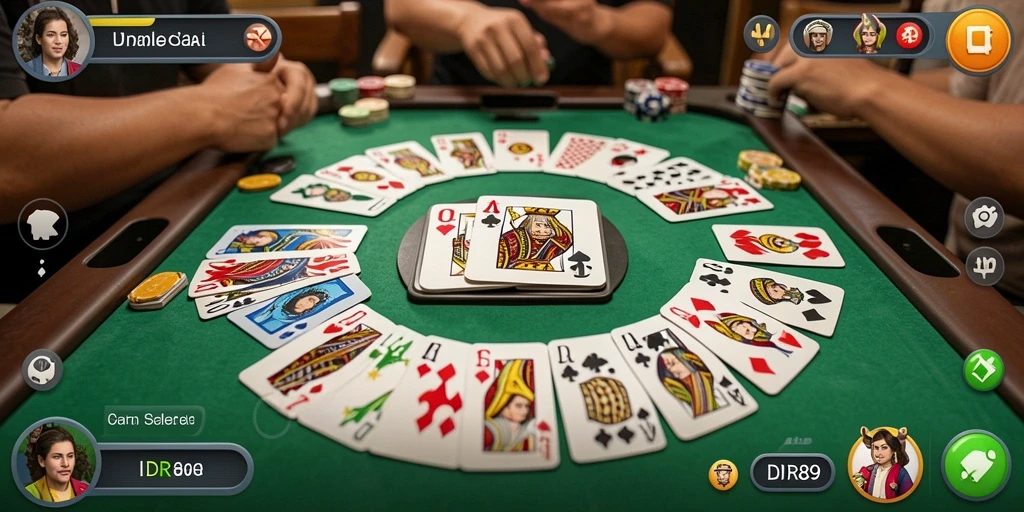 Tampilan gameplay seru saat bermain Gaple di IDR89.