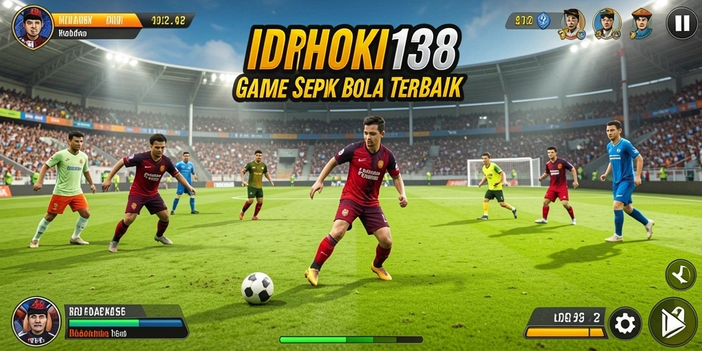 Tampilan gameplay seru dalam IDRHOKI138 dengan aksi sepak bola yang menegangkan.