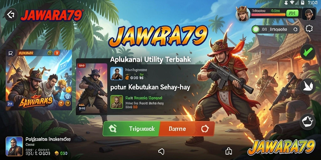 Tampilan antarmuka utama JAWARA79 yang menarik dan fungsional.