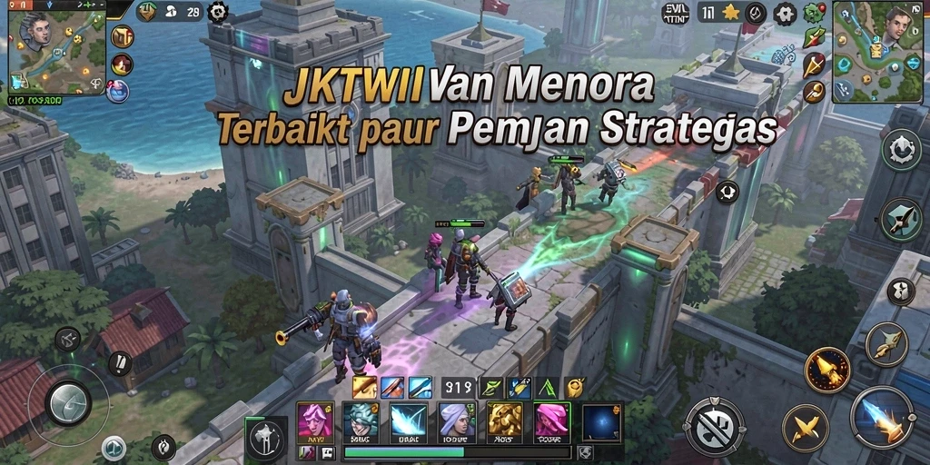 Gameplay JKTWIN menampilkan pertahanan menara yang strategis dan menegangkan.
