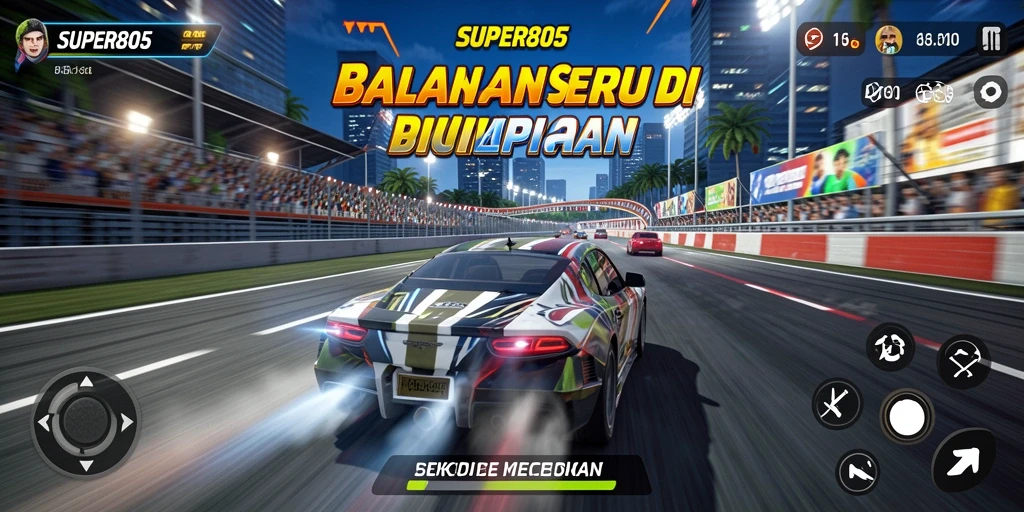 Gameplay balapan seru dengan grafik menawan di SUPER805.
