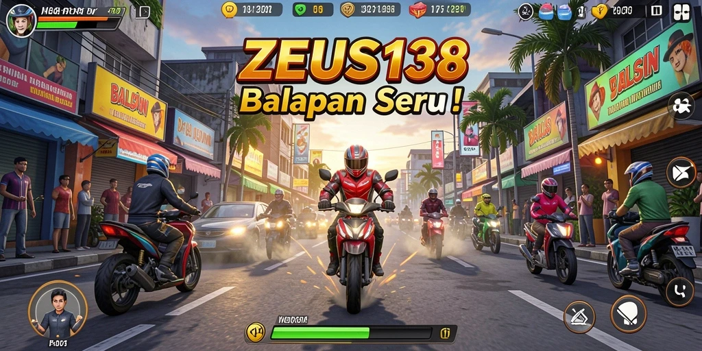 Tampilan gameplay seru dari balapan di ZEUS138.